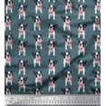 thumbnail image 1 of Soimoi Rayon Crepe Fabric Bow & Boston Terrier Dog Print Fabric by Yard 46 Inch Wide, 1 of 1