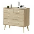 thumbnail image 1 of Gymax 4-Drawer Dresser Chest Cabinet Storage Organizer w/Rail Oak Finish, 1 of 10