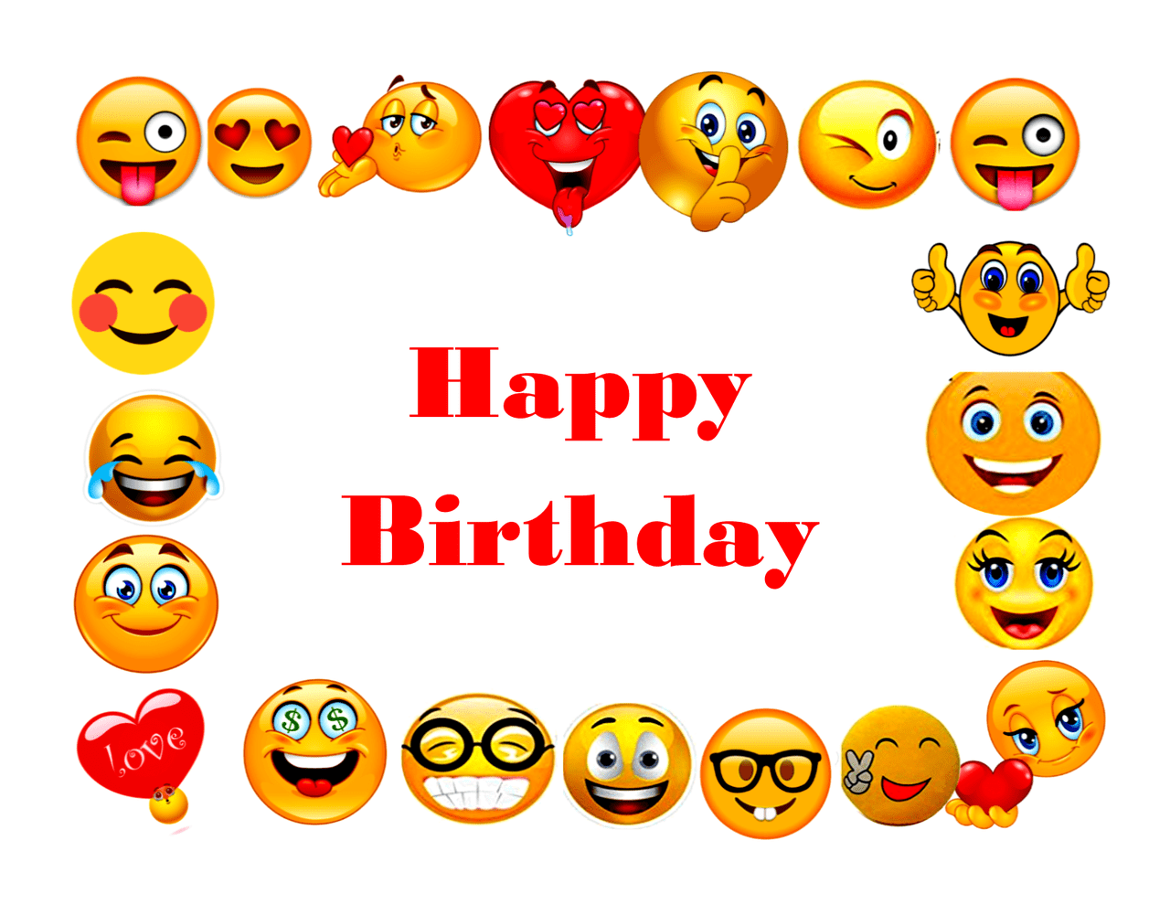 EMOJI Border Edible Party Cake Topper Decoration Frosting Sheet Image 7 