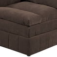 thumbnail image 4 of Luna 33 Inch Modular 1 Arm Corner Chair, Triple Plush Cushion Seat Brown- Saltoro Sherpi, 4 of 5