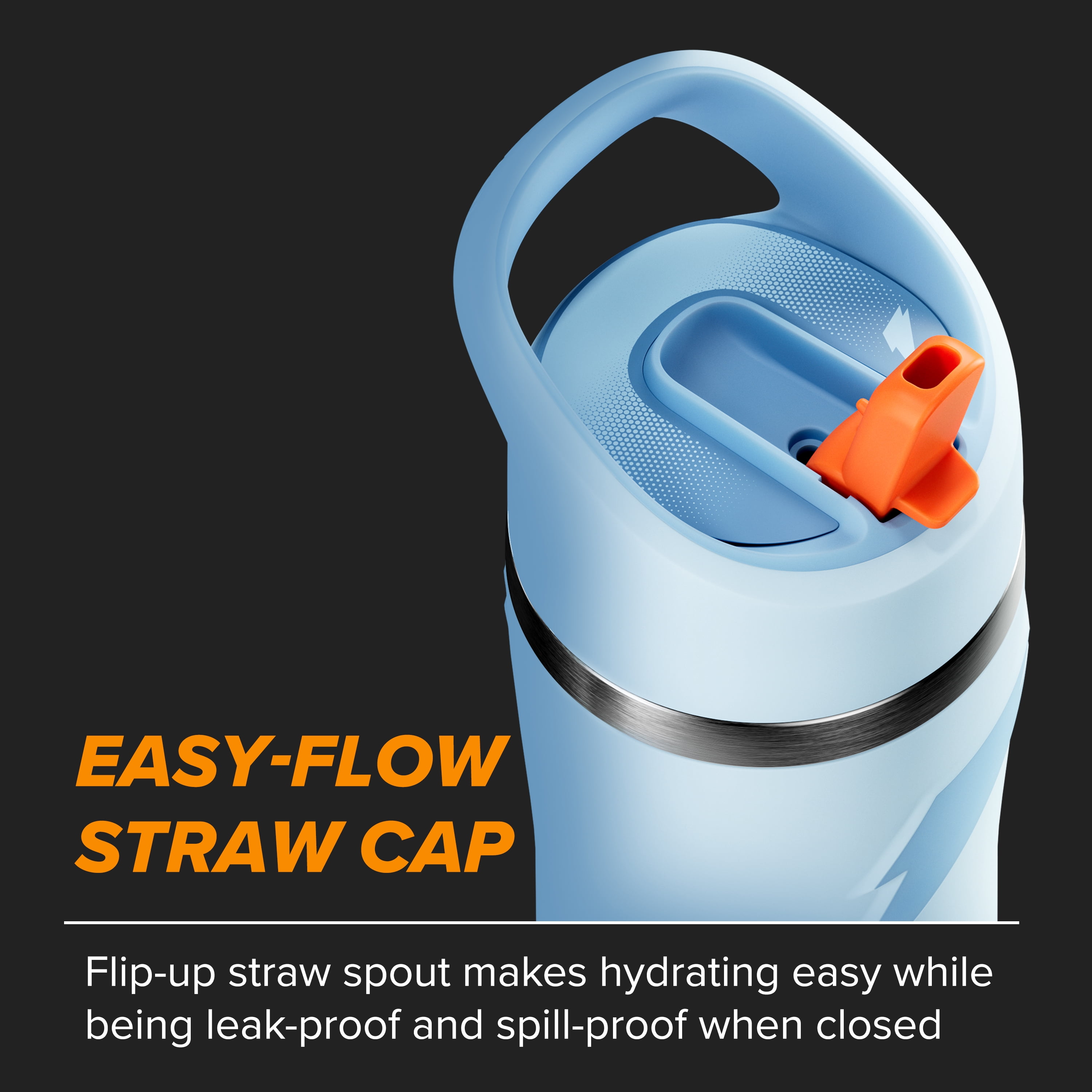 Gatorade 'Overtime' 32oz Stainless Steel Water Bottle, Straw Cap, Ice Blue