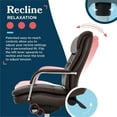 thumbnail image 4 of Maklaine Executive MidBack Office Chair Bonded Leather Brown and Chrome, 4 of 10