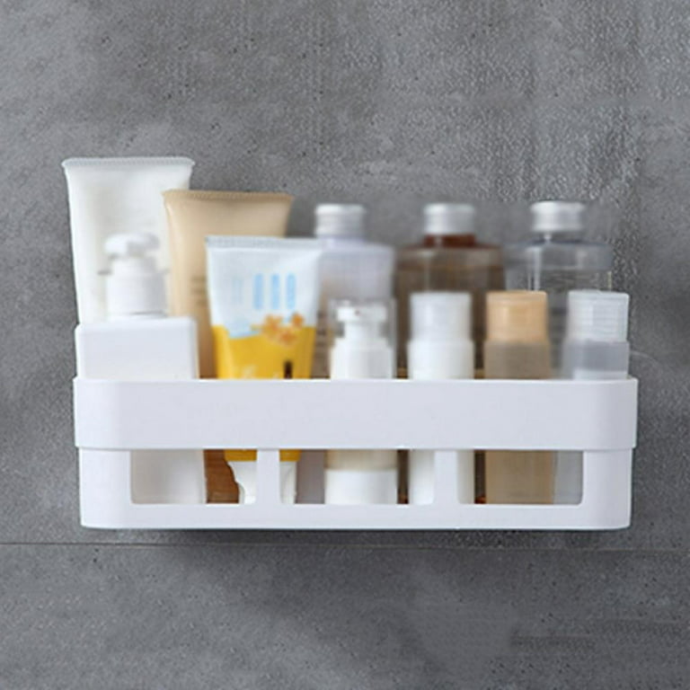 Gray 1 Pack Shower Shelf with Hooks Stick No Drilling