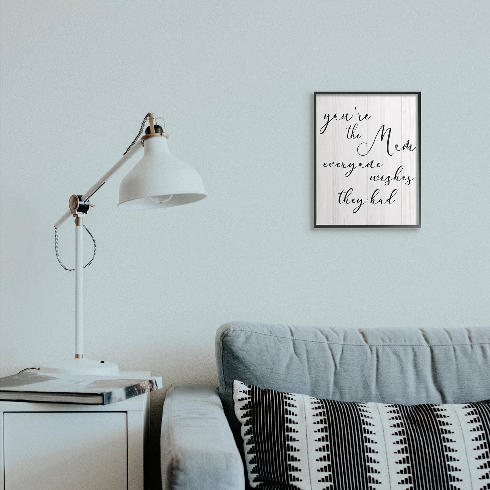 Stupell Industries You're the Mom Phrase Motivational Family Appreciation Black Framed, 11 x 14, Design by Daphne Polselli
