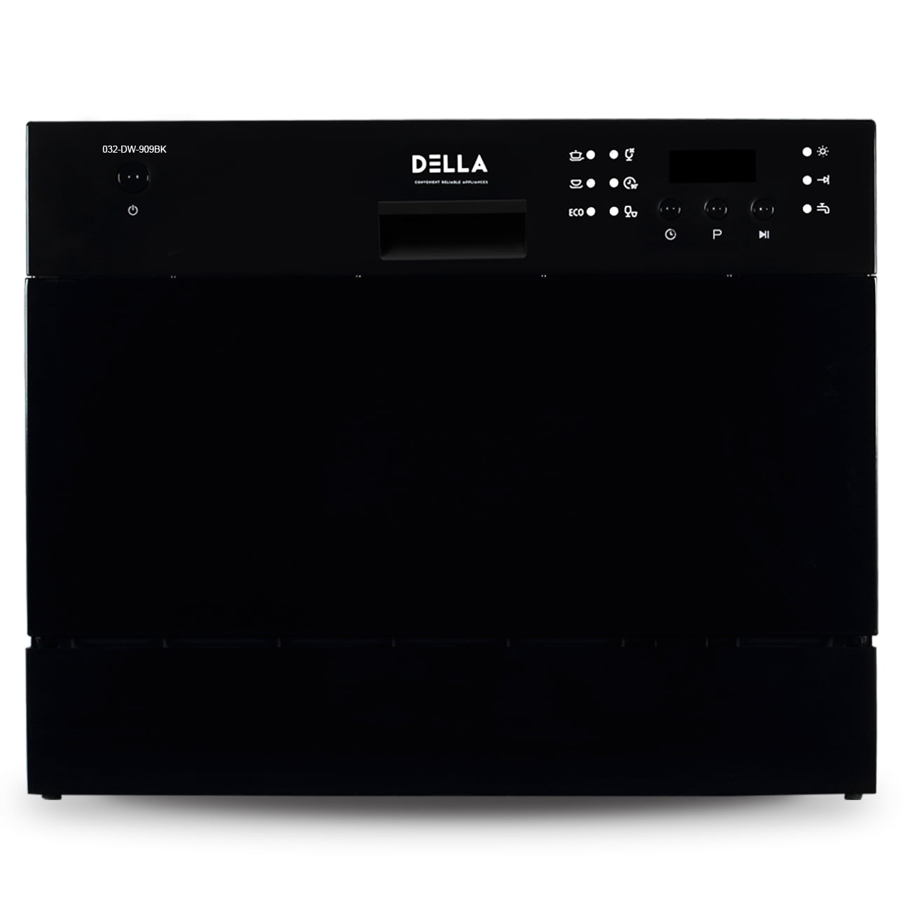 DELLA Countertop Compact Dishwasher Machine w 6 Wash Cycles Black
