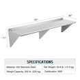 thumbnail image 2 of NSF Certified Stainless Steel Floating Storage Shelf for Kitchen Garage More 18x72in 500lb Cap, 2 of 11