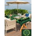 thumbnail image 4 of Outdoor Tablecloth with Umbrella Hole and Zipper, St Patricks Day Rectangle Table Cloth 52x70 Inch Waterproof Tablecloth, Spring Gold Coin Green Shamrock Plaid Picnic Table Cover for Patio Camping, 4 of 7