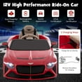 thumbnail image 6 of Costway 12V Licensed Bentley Bacalar Kids Electric Ride-on Car with Remote Control Red, 6 of 10