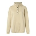 thumbnail image 3 of MKLEKYY Green Sweater Womens Solid Color Pants Pocket Long Sleeve Sweater Set Fashion Button Standing Collar Button Sweater Set Two Piece Set, 3 of 8