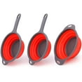 thumbnail image 1 of Kitchen Foldable Silicone Strainer,Bonison Collapsible Colander with Handle, Food-Grade Silicone kitchen Strainer Space-Saver Folding Strainer Colander,(Red,3pc), 1 of 9