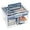 Small Blue, variant on ABPETE 2 Layer Clear Plastic Dividing Storage Box with Removable Tray Multipurpose Stationery Storage Box with Handle Portable Sewing Box Art Craft Supply Organizer Home Utility Box (Small Pink)