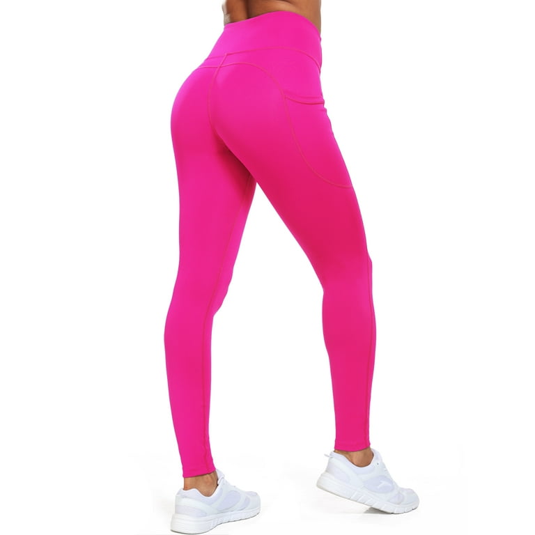 Cadmus Women's Workout Pant 27 High Waist Compression Capri Leggings for  Yoga Running Deep Pockets, Rose Red, XL