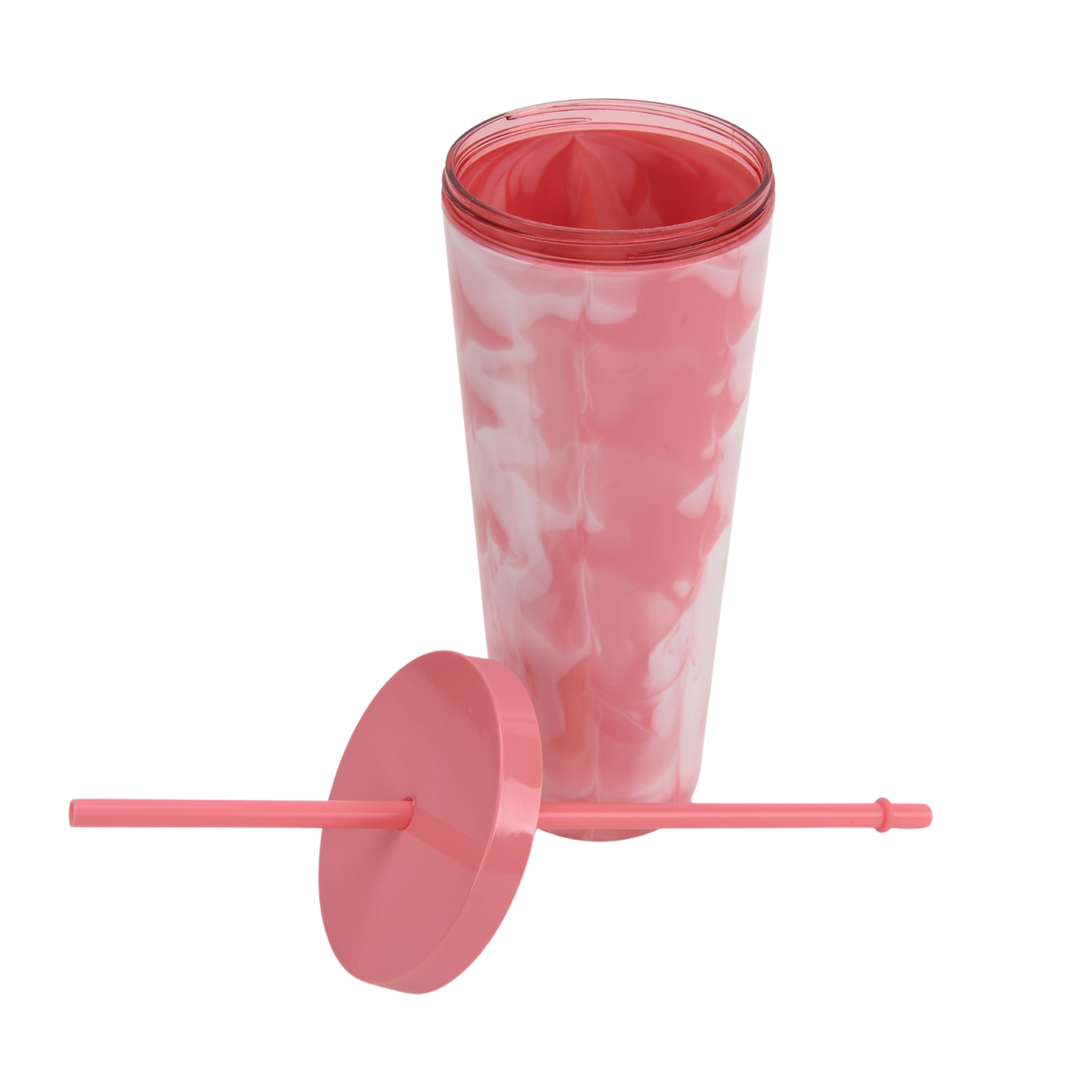 Mainstays 26-Ounce Plastic Swirl Tumbler, Pink