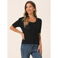 thumbnail image 4 of DARING DIVA Women's Vintage Bolero Cardigan Button Up Shrug Sweater M Black, 4 of 6