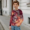 thumbnail image 4 of POLERO 2 Pack Toddler Boys Long Sleeve T-Shirts Red Fire Wolf 5-6 Years Kids Lightweight Crewneck Basic Tops Tees Fall Graphic Shirts, 4 of 6
