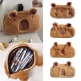 thumbnail image 2 of Creative Multi-Purpose Plush Large Capacity Capybara Multifunction Pen Box Pen Bag Stationery Organizer Pencil Case 01, 2 of 7