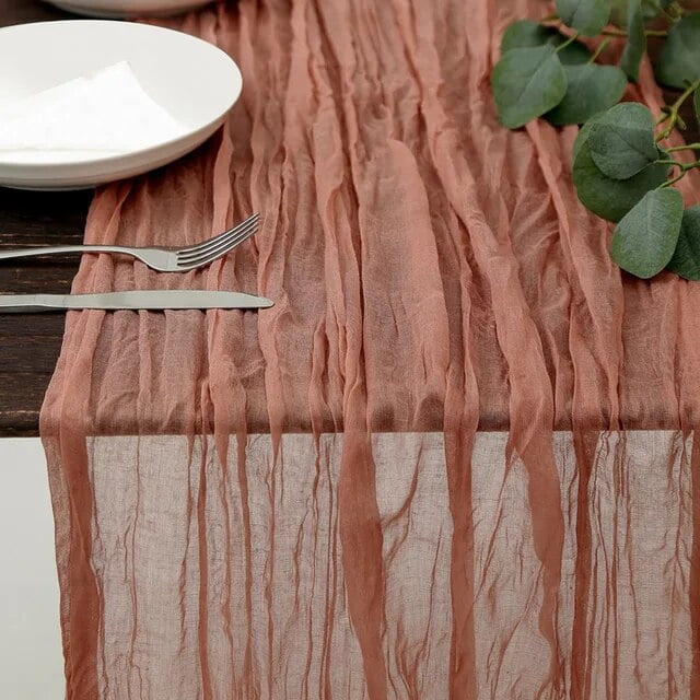 Gauze Table Runner Dinning Table Decoration 90*300CM Rustic Country Boho Beach Wedding Party Table Decor Christmas Table Runners