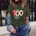 thumbnail image 2 of IROINNID Women's Casual Fashion T-shirt Short Sleeve Happy 100th Day Of School Printed Round Neck Tops, 2 of 7
