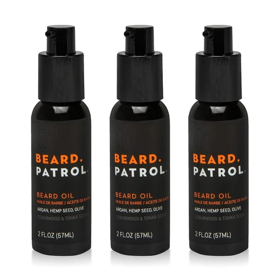 Bump Patrol Beard Patrol Beard Oil for Men – Natural Grooming Serum and Mustache Conditioner, Softens, Smooths and Strengthens Growth, Cedarwood and Tonka - 2 fl oz - Pack 3