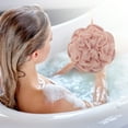 thumbnail image 2 of Unique Bargains 1 Pc Bath Shower Loofah Sponge Body Puffs for Bathroom 5.91"x5.12" Pink, 2 of 7