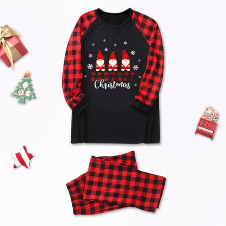 

MRULIC Christmas Pajamas For Family Xmas Pajamas Pjs Sleepwear Outfits Matching Set Black + 3XL
