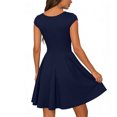 thumbnail image 4 of A Line Dresses for Women Short Sleeve V Neck Mini Sundress Summer Causal Loose Dress, 2XL, 4 of 4