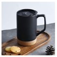 thumbnail image 5 of Ceramic Coffee Mug Set, 17 OZ Matte Black Mugs with Cork Base & Lid - Large Handle Coffee Cups for Coffee, Tea, Hot Chocolate - Gift for Men & Women, 5 of 6