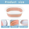 thumbnail image 5 of 1 Pc Collapsible Dishpan Collapsible Bucket Plastic Sink Dish Basin Cutting Board Foldable Food Tub for House Cleaning, Camping, and More Space Saving, Multiuse Water Bucket for Cleaning Mop, Pink, 5 of 6
