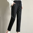 thumbnail image 3 of Ohufall Plus Size Women's Maternity Work Pants Fashion Casual High Waisted Belly Support Suit Pants Summer Solid Loose Straight Pants for Pregnant Women, 3 of 3
