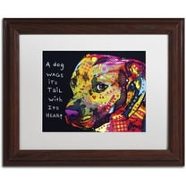 Trademark Fine Art "Gratitude Pitbull" Canvas Art by Dean Russo, White Matte, Wood Frame