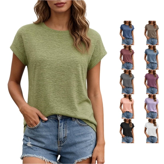 LiuXxxx Women's Tee Women's Shirt Short Sleeve Opaque Non See Through Green XXL