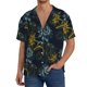 thumbnail image 1 of Balery Sunflowers Camisa Casual de Manga Corta con Botones para Hombre, Texturizada, Estilo Cubano, para Playa, Verano-Small, 1 of 5