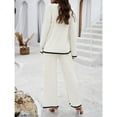 thumbnail image 2 of SWSMCLT Women's 2 Piece Outfits Dressy Long Sleeve Lounge Sets Knit Sweater Top Wide Leg Pants Holiday Casual Pant Suits Tracksuits White Medium, 2 of 5