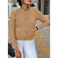 thumbnail image 7 of Womens 2023 Cardigan Sweaters Fall Open Front Button Down Long Sleeve Pockets Casual Chunky Knit Shirt Outerwear, 7 of 7