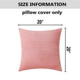 thumbnail image 6 of IMMEKEY Pillow Cover Set of 2 Plush Striped Corduroy Velvet Throw Pillows , 20x20 inch, Coral, 6 of 7