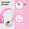 thumbnail image 3 of LilGadgets Connect + Kids Premium Volume Limited Auriculares con cable con SharePort y micrófono en línea (niños, niños pequeños) - Rosa, 3 of 3