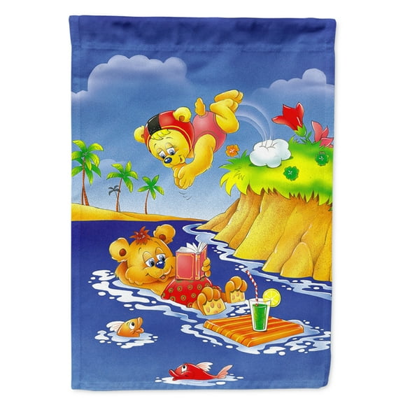Carolines Treasures APH0240CHF Teddy Bears Swimming and Diving Flag Canvas House Size  Large multicolor