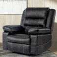 thumbnail image 2 of Oversized Recliner Chair Manual Recliner Chair with Massage and Heat Leather Recliner Sofa with Wide Arms and Back, Side Pockets Super Comfortabe Theater Recliner for Living Room, Black, 2 of 4