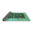 thumbnail image 2 of Ahgly Company Indoor Square Oriental Turquoise Blue Traditional Area Rugs, 4' Square, 2 of 4