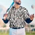 thumbnail image 5 of Rateoe Leopard And Zebra Pattern Men’s Baseball Short Sleeve Polo Shirt, Midweight Men's Shirt Golf Shirt Polo Shirts Quick Dry Short-4X-Large, 5 of 7