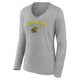 thumbnail image 2 of Women's Heather Gray Wichita State Shockers Campus Long Sleeve V-Neck T-Shirt, 2 of 3