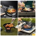 thumbnail image 5 of 8 Inch Flat Griddle Pan, Nonstick Frying Skillet for Camping Hiking Backpacking, Wooden Handle Even Heat Distribution, Black, 5 of 6