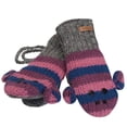thumbnail image 1 of Purple Stripe Sock Monkey Kids Knit Mittens - OS, 1 of 1