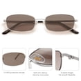 thumbnail image 4 of Lentes de Sol SOJOS Y2k Rectángulo Estrecho SJ1187 Plata/Marrón, 4 of 6