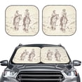 thumbnail image 2 of Easygdp Cowboys Riding Horses In Desert for 2 PCS Foldable Car Sun Shade Front Windshield Sun Protection Cover for Car, SUV, Truck-Large, 2 of 6