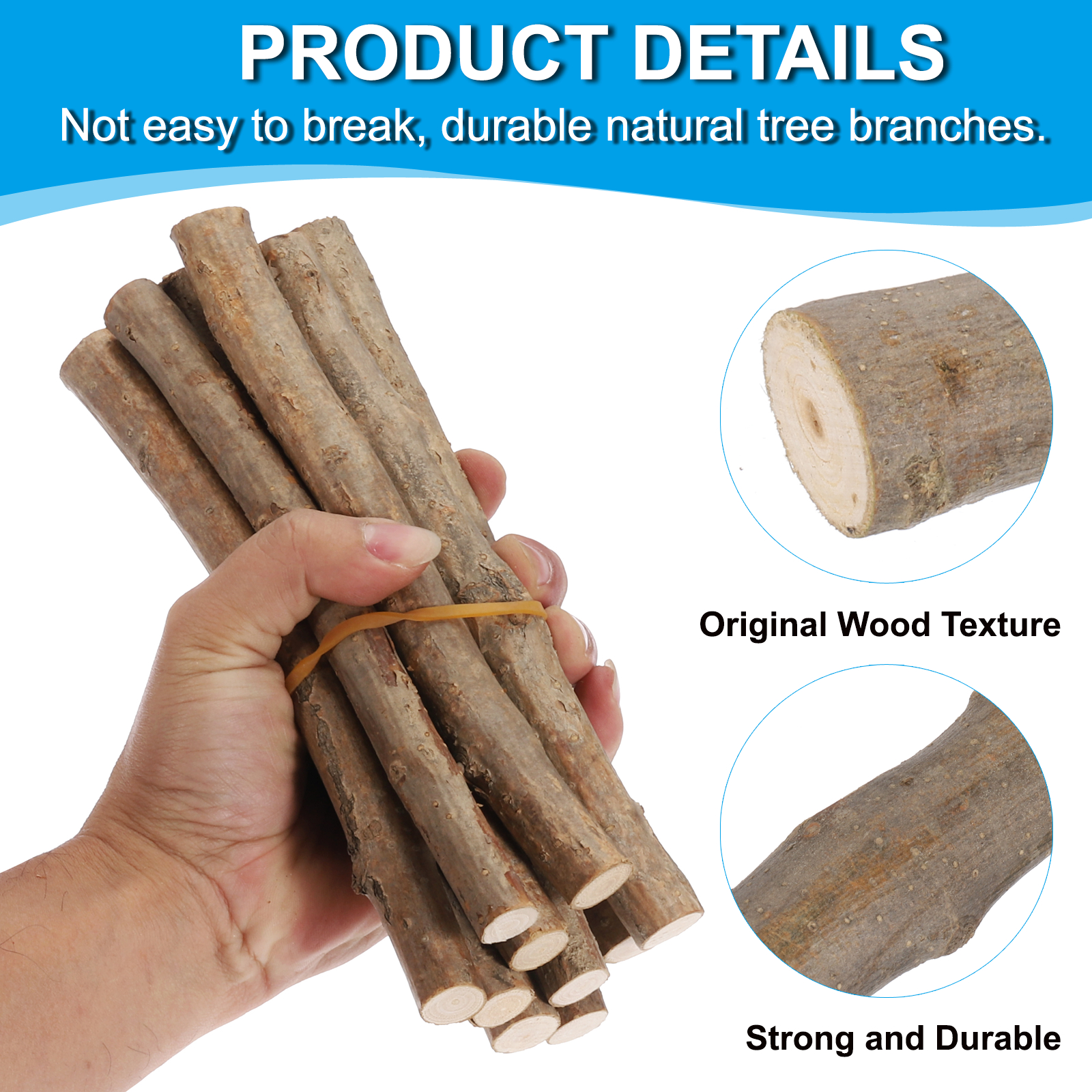 Uxcell 8 Pcs / 30cm Wood Log Sticks, 0.6-1.2inch inch in Diameter Natural Wood Craft Sticks, Dried Wood Sticks Decorative Wood Branch Sticks for DIY Crafts Accessory Photo Props, Brown
