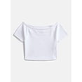 thumbnail image 4 of Weekend Academy Girls Wide Neck Knit Top with Short Sleeves, Sizes 4-18, 4 of 4
