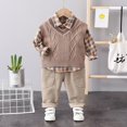 thumbnail image 2 of Futezty Toddler Boys Girls Clothes Fall Winter Outfit Sets, Kids Outfits Sets Long Sleeve Crew Neck Checkered Plaid Elastic Waist 1T 2T 3T 4T 5T 6T 2 PC Everyday, 2 of 7
