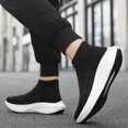 thumbnail image 5 of Men's Sock Style Shoes Slip‑On Knit Upper Casual Sneakers with Layered Midsole for Daily Walking and Casual Everyday Activities, 5 of 6