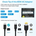 thumbnail image 5 of 65W USB C Laptop Charger for Lenovo,Hp,Dell, Acer, Asus, Samsung, Universal USB C Laptop Charger for Hp Chromebook X360/Spectre X360 Type C Power Supply Cord, 5 of 10